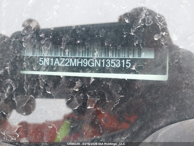 5N1AZ2MH9GN135315 Nissan Murano Platinum/sl/sv