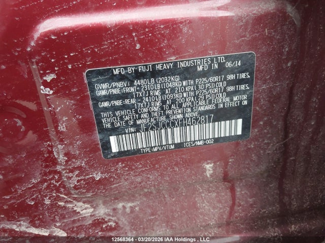 JF2SJCCCXFH462817 Subaru Forester 2.5i Convenience Package