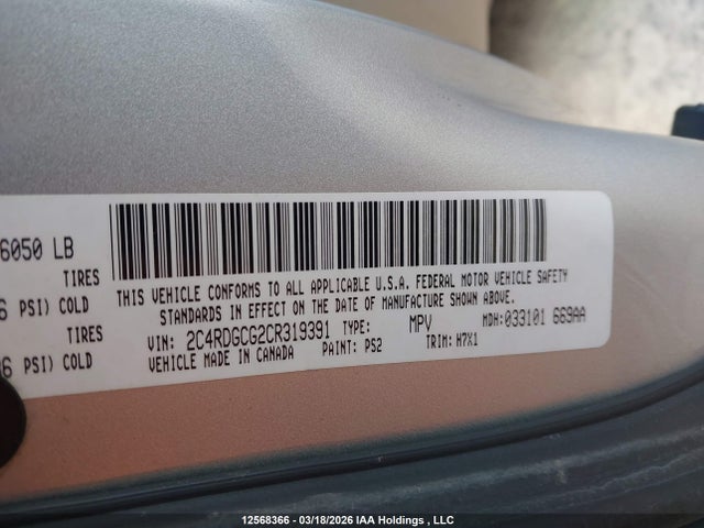 Продажа на аукционе авто 2012 Dodge Grand Caravan Sxt, vin: 2C4RDGCG2CR319391, номер лота: 12568366
