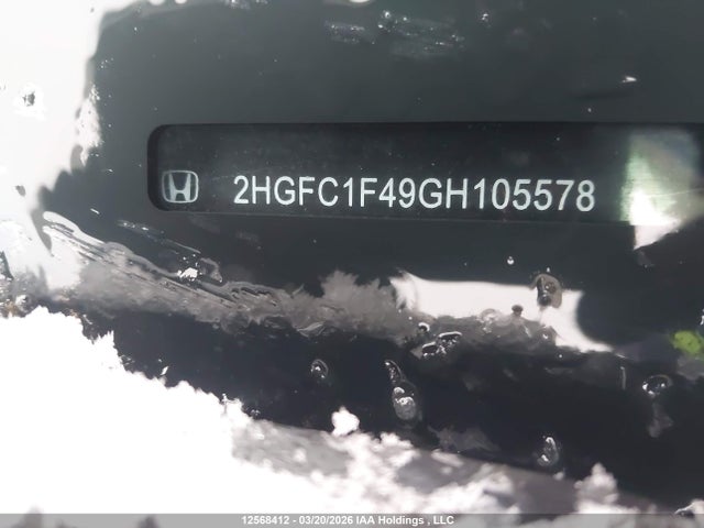 Продаж на аукціоні авто 2016 Honda Civic Ex-t, vin: 2HGFC1F49GH105578, номер лоту: 12568412