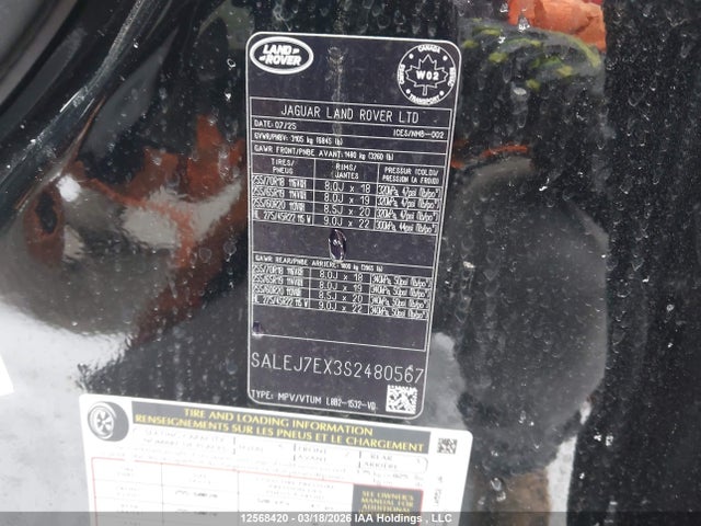 SALEJ7EX3S2480567 Land Rover Defender 110 S