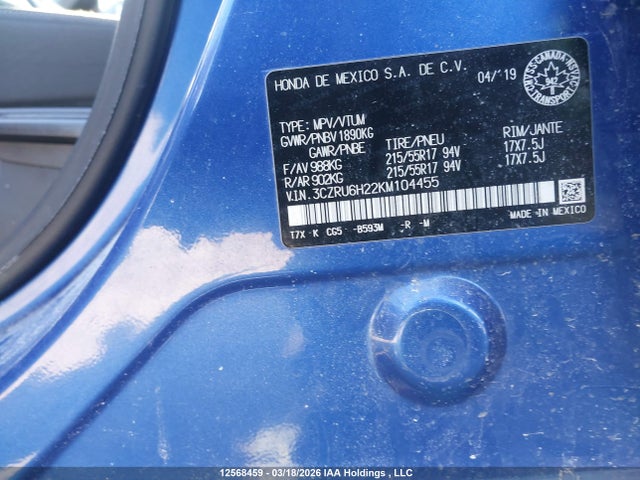 3CZRU6H22KM104455 Honda HR-V SPORT