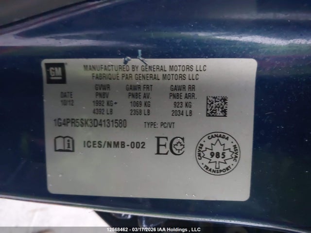 Продажа на аукционе авто 2013 Buick Verano Convenience, vin: 1G4PR5SK3D4131580, номер лота: 12568462