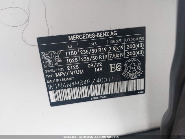 W1N4N4HB4PJ440011 Mercedes-Benz Gla 250 4maitc