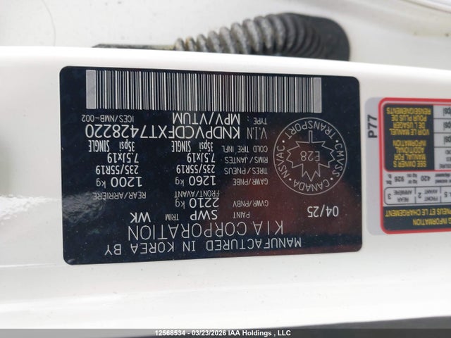 KNDPVCDFXT7428220 KIA Sportage Ex/ex Premium