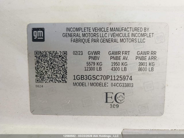 12568582 :رقم المزاد ، 1GB3GSC70P1125974 vin ، 2023 Chevrolet Express G3500 مزاد بيع