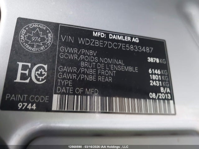 Продаж на аукціоні авто 2014 Mercedes-benz Sprinter 2500 Standard Roof, vin: WDZBE7DC7E5833487, номер лоту: 12568598