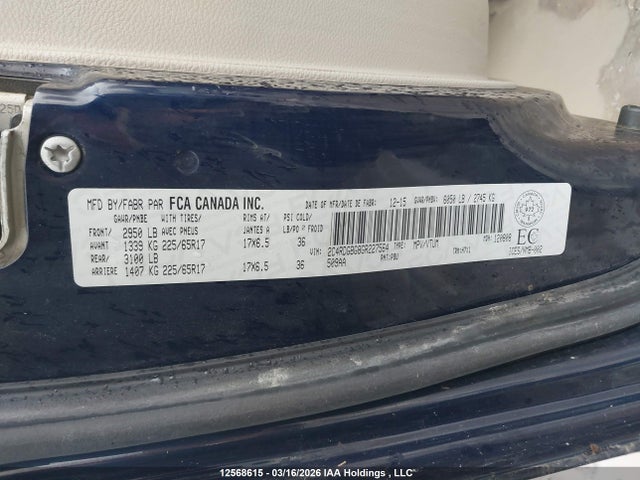 12568615 :رقم المزاد ، 2C4RDGBG8GR227564 vin ، 2016 Dodge Grand Caravan Se مزاد بيع