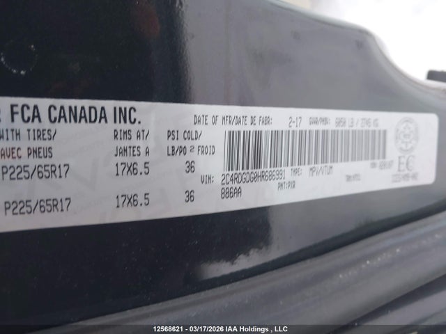 2C4RDGDG0HR686991 Dodge Grand Caravan Crew