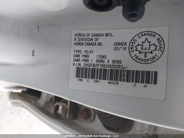 Aukcja sprzedaży 2014 Honda Civic Touring, vin: 2HGFB2F76EH020293, numer aukcji: 12568627