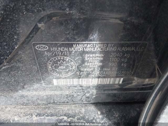 Продажа на аукционе авто 2011 Hyundai Sonata 2.0t Limited, vin: 5NPEC4ABXBH286904, номер лота: 12568634