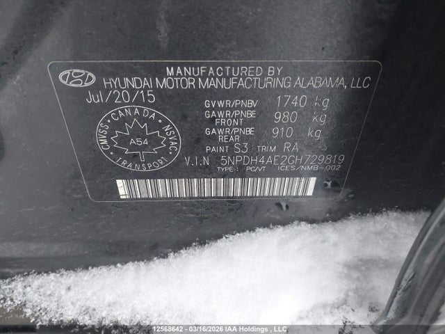 Продаж на аукціоні авто 2016 Hyundai Elantra Se/sport/limited, vin: 5NPDH4AE2GH729819, номер лоту: 12568642