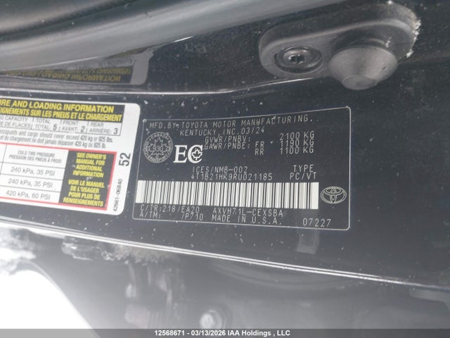 4T1B21HK9RU021185 Toyota Camry Xle/se