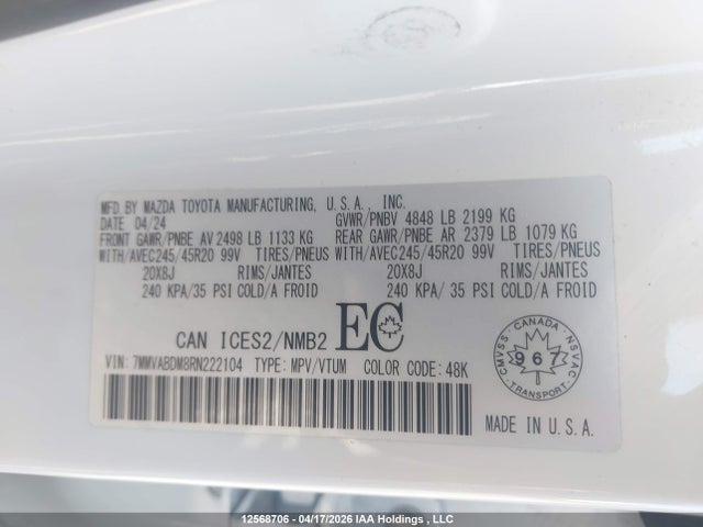 7MMVABDM8RN222104 Mazda Cx-50 Premium