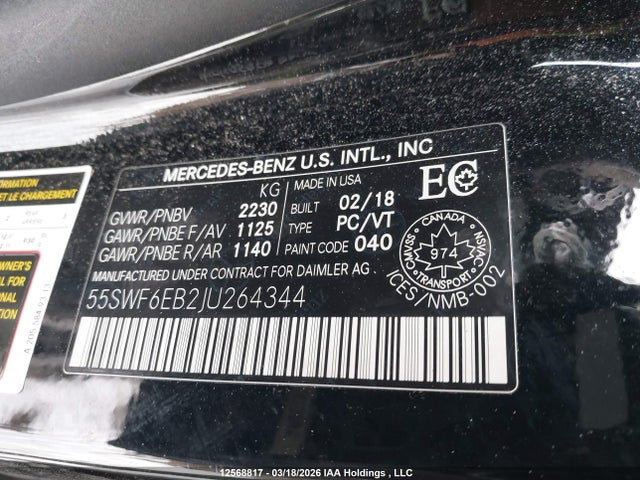 55SWF6EB2JU264344 Mercedes-Benz C 43 4mati Amg
