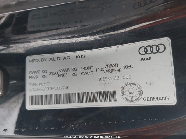 2014 Audi A5 2.0 Progressiv მანქანა იყიდება აუქციონზე, vin: WAUMFBFR1EA032746, აუქციონის ნომერი: 12568855
