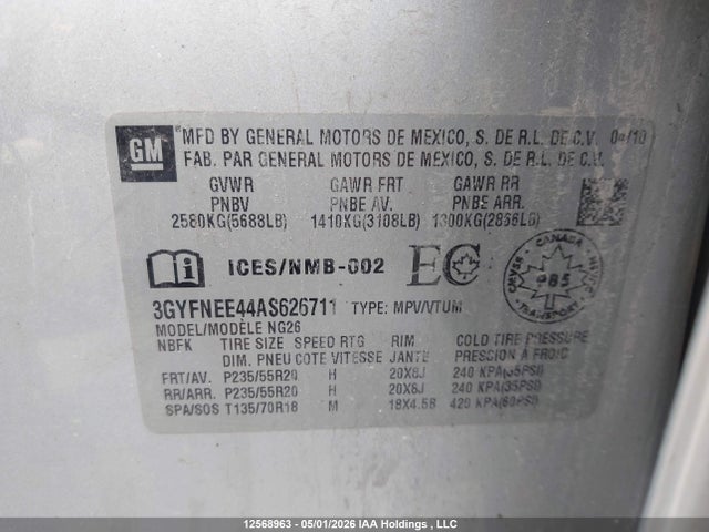 Продажа на аукционе авто 2010 Cadillac Srx Performance Collection, vin: 3GYFNEE44AS626711, номер лота: 12568963
