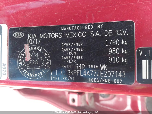 Aukcja sprzedaży 2018 Kia Forte Lx/lx+, vin: 3KPFL4A77JE207143, numer aukcji: 12568979