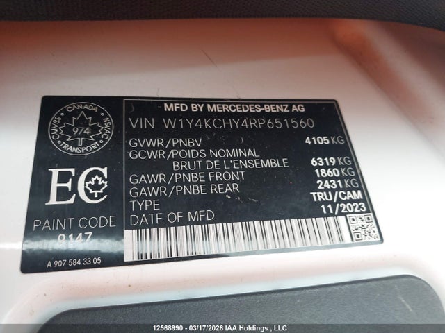 W1Y4KCHY4RP651560 Mercedes-Benz Sprinter 2500