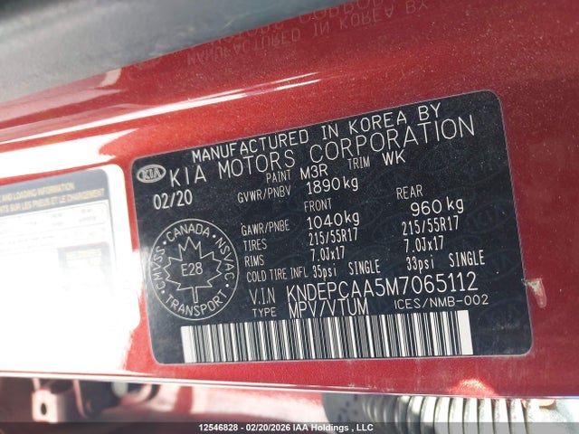 2021 Kia Seltos Lx მანქანა იყიდება აუქციონზე, vin: KNDEPCAA5M7065112, აუქციონის ნომერი: 12546828