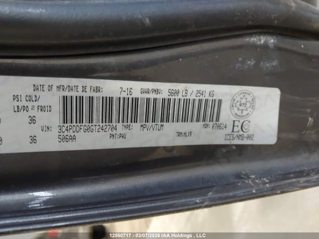 3C4PDDFG0GT242704 Dodge Journey R/t