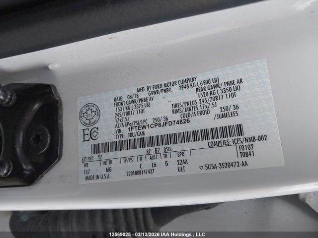 Ford F150 Supercrew 2018 1FTEW1CP8JFD74826 Image 19
