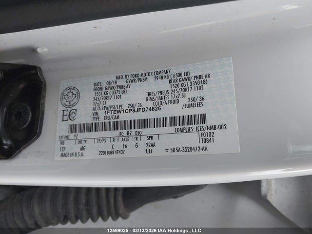 Ford F150 Supercrew 2018 1FTEW1CP8JFD74826 Image 9