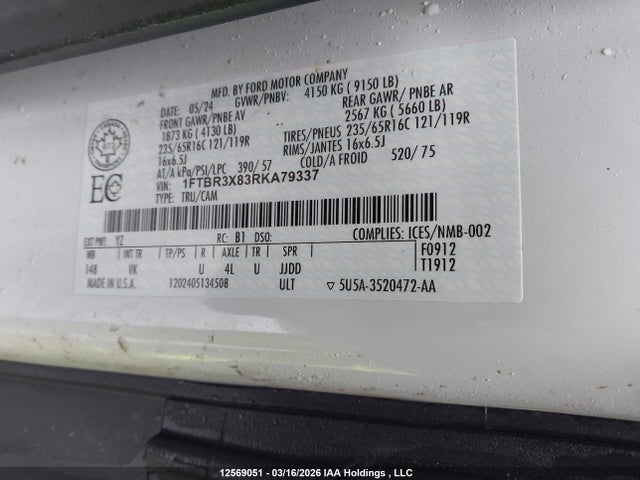 1FTBR3X83RKA79337 Ford Transit T-250
