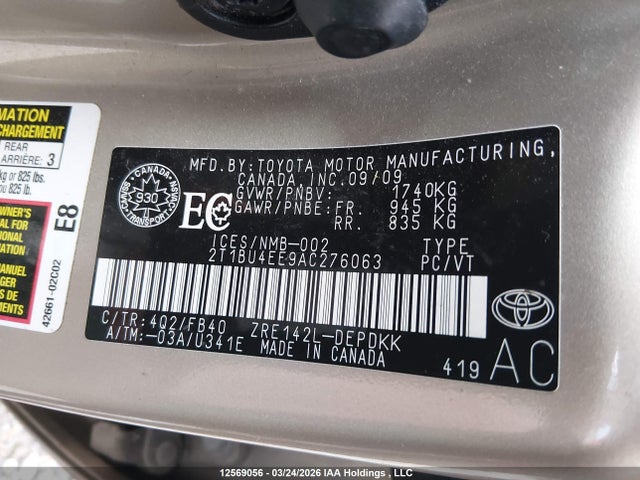 2010 Toyota Corolla Ce მანქანა იყიდება აუქციონზე, vin: 2T1BU4EE9AC276063, აუქციონის ნომერი: 12569056