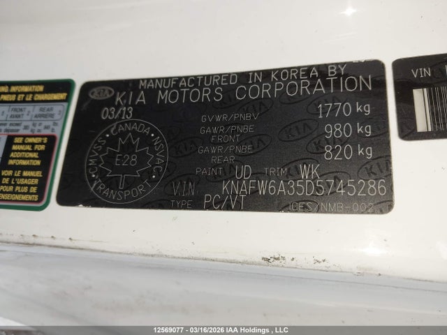 Aukcja sprzedaży 2013 Kia Forte Sx, vin: KNAFW6A35D5745286, numer aukcji: 12569077