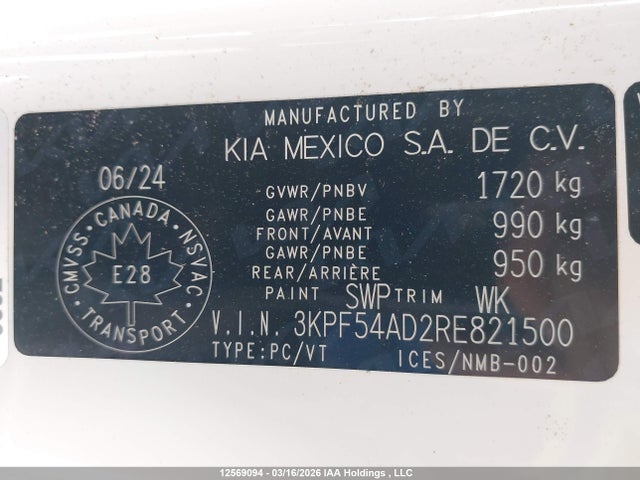 3KPF54AD2RE821500 KIA Forte Gt-line