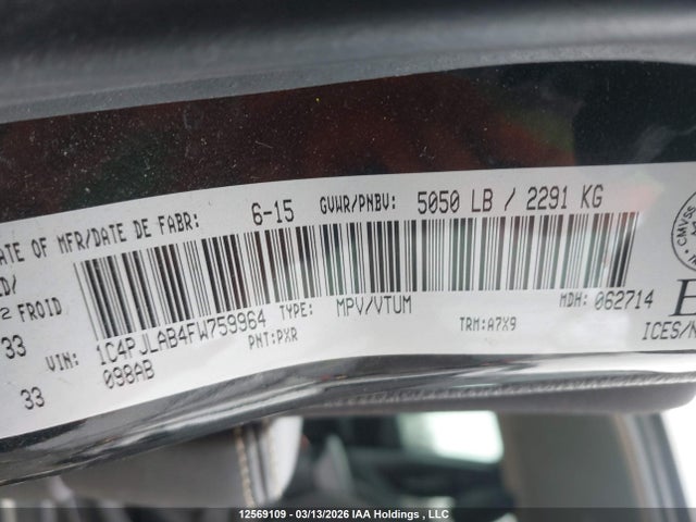 1C4PJLAB4FW759964 Jeep Cherokee Sport