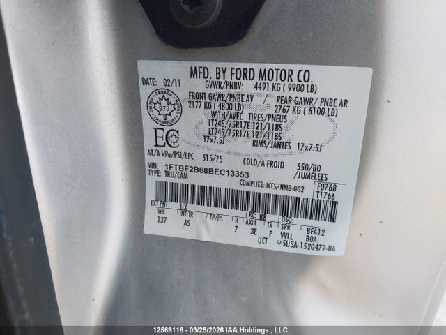 Aukcja sprzedaży 2011 Ford F-250 Xl, vin: 1FTBF2B68BEC13353, numer aukcji: 12569116