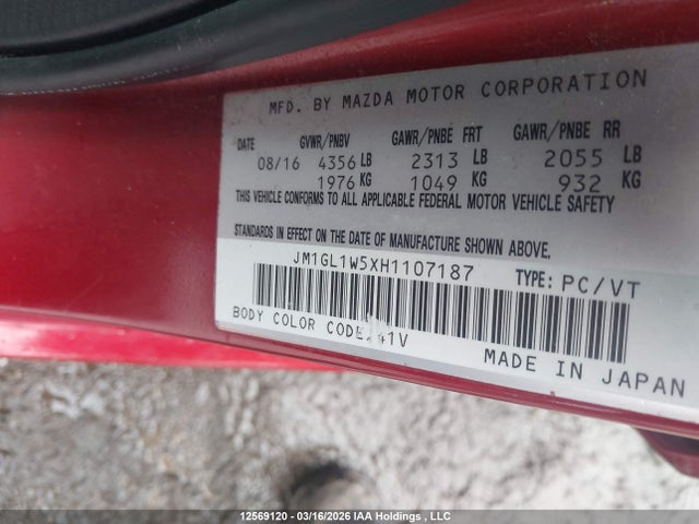 JM1GL1W5XH1107187 Mazda Mazda6 Gt