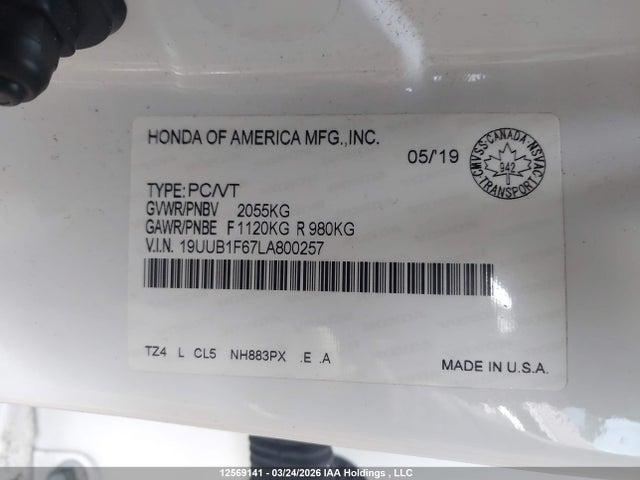 19UUB1F67LA800257 Acura Tlx Tech A-spec