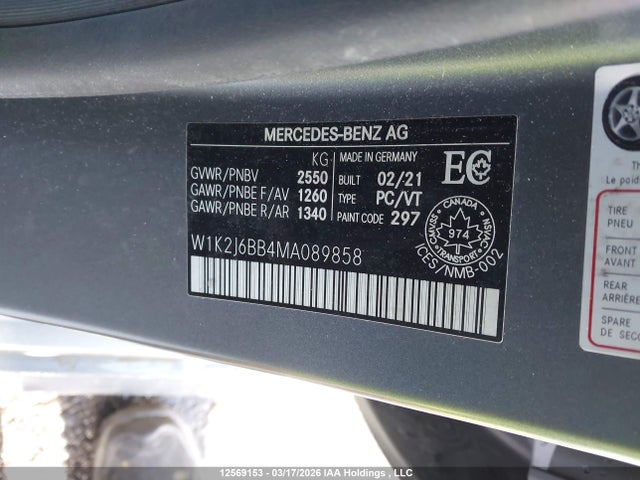 Aukcja sprzedaży 2021 Mercedes-benz Amg Cls 53 Coupe 4matic, vin: W1K2J6BB4MA089858, numer aukcji: 12569153