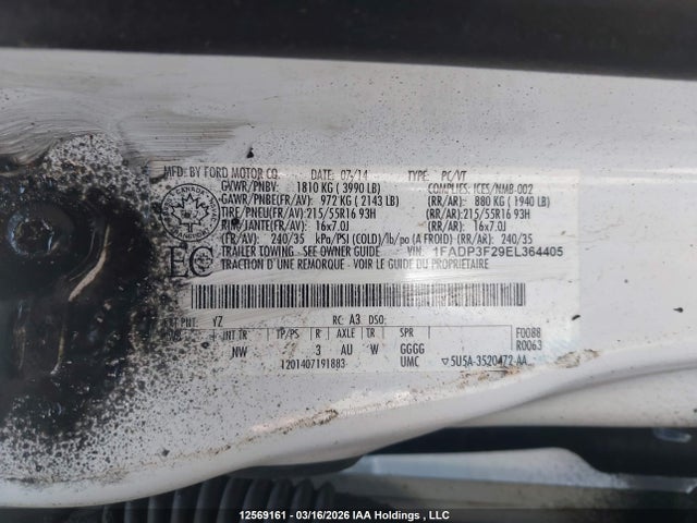 Продаж на аукціоні авто 2014 Ford Focus Se, vin: 1FADP3F29EL364405, номер лоту: 12569161