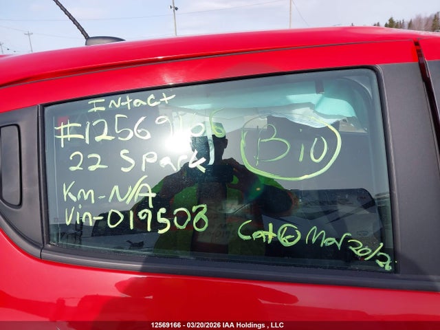 2022 Chevrolet Spark 1lt Cvt მანქანა იყიდება აუქციონზე, vin: KL8CD6SA7NC019508, აუქციონის ნომერი: 12569166