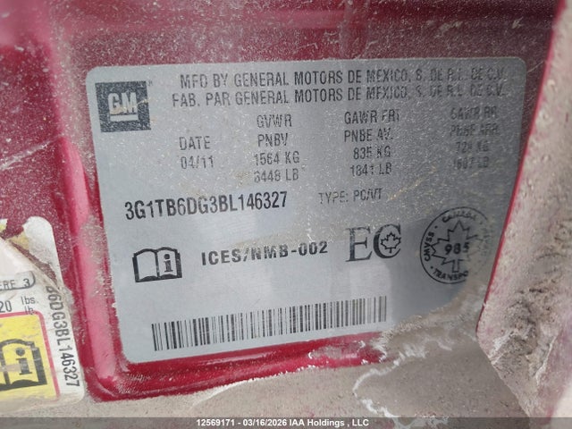 Aukcja sprzedaży 2011 Chevrolet Aveo Ls, vin: 3G1TB6DG3BL146327, numer aukcji: 12569171
