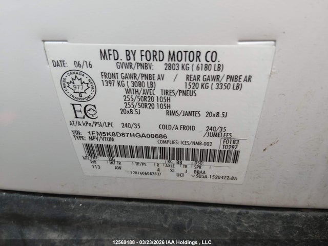 Продажа на аукционе авто 2017 Ford Explorer Xlt, vin: 1FM5K8D87HGA00686, номер лота: 12569188