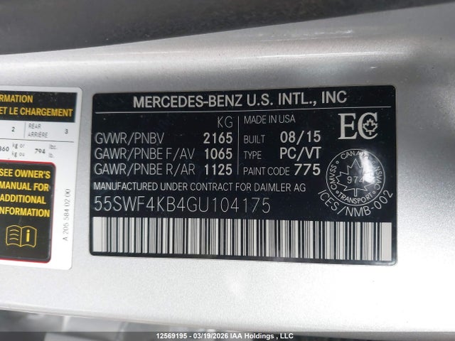 55SWF4KB4GU104175 Mercedes-Benz C 300 4matic