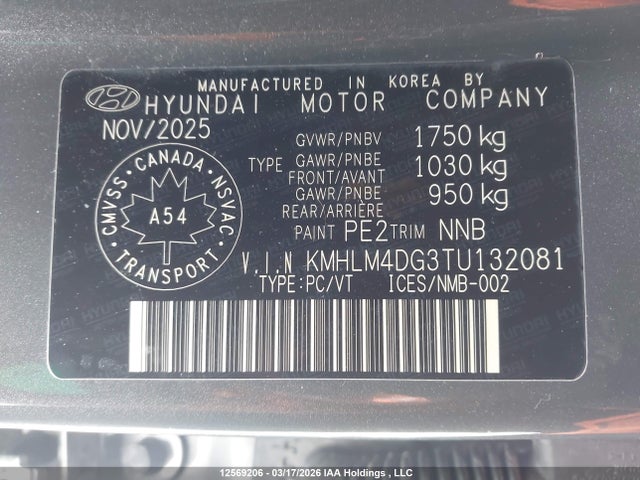 KMHLM4DG3TU132081 Hyundai Elantra Sel Sport