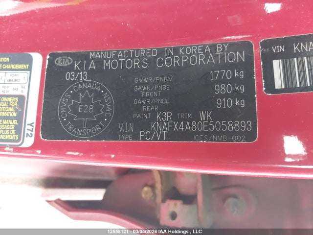 Продажа на аукционе авто 2014 Kia Forte 2.0l Ex/2.0l Sx, vin: KNAFX4A80E5058893, номер лота: 12558121
