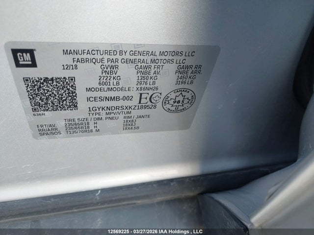 1GYKNDRSXKZ189528 Cadillac XT5