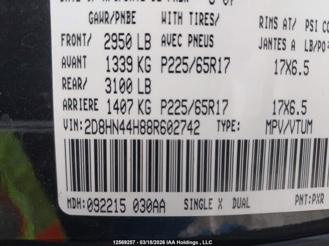 Продаж на аукціоні авто 2008 Dodge Grand Caravan Se, vin: 2D8HN44H88R602742, номер лоту: 12569257