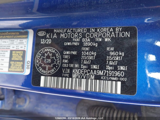 KNDEPCAA9M7191960 KIA Seltos