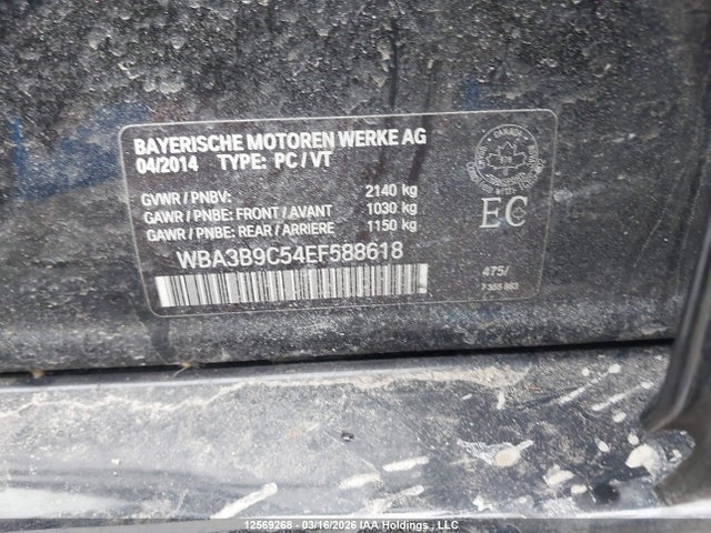 Продажа на аукционе авто 2014 Bmw 335 Xi, vin: WBA3B9C54EF588618, номер лота: 12569268