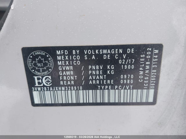 Продажа на аукционе авто 2017 Volkswagen Jetta 1.4 Tsi Trendline+, vin: 3VW2B7AJXHM328910, номер лота: 12569319