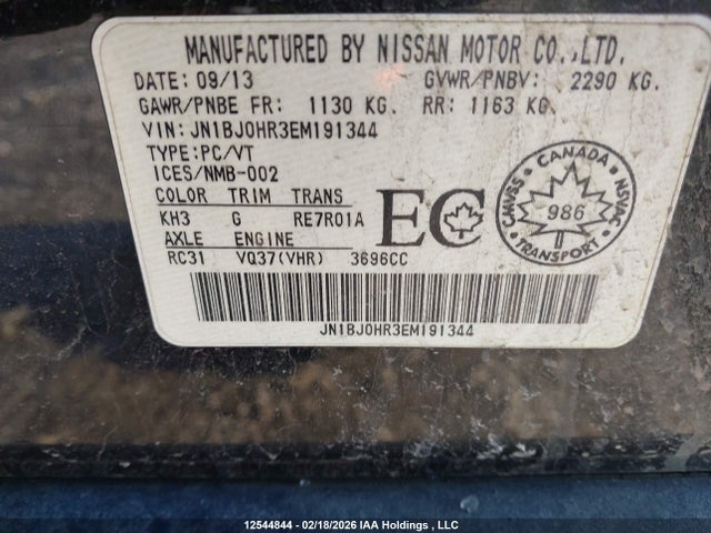 JN1BJ0HR3EM191344 Infiniti QX50