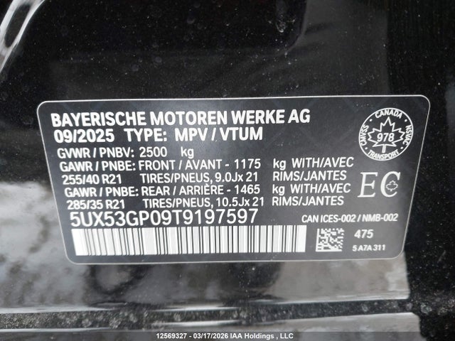 5UX53GP09T9197597 BMW X3 3.0I